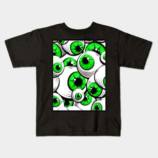 Green eyes Halloween witch Kids T-Shirt